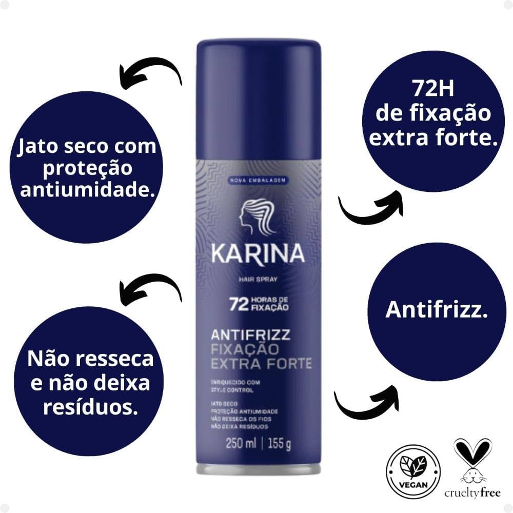 Hair Spray Fixador Karina Extra Forte 250ml - Iap Cosméticos